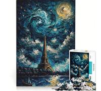 Puzzle per adulti da 1000 pezzi raffigurante il lago della Torre Eiffel giochi rilassanti e attività divertenti da fare a casa con poster abbinato e foglio di curiosità 38x52cm