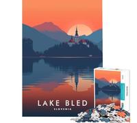Puzzle per adulti da 1000 pezzi raffigurante il Lago di Bled Slovenia un gioco educativo e stimolante per tutta la famiglia ideale come regalo (dimensioni 38x52cm)