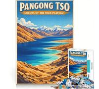 Puzzle per adulti da 1000 pezzi, raffigurante il lago Pangong Tso e il Tibet, un gioco educativo e stimolante da completare, ideale come regalo 50x75cm