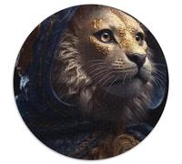 Puzzle per adulti da 1000 pezzi, raffigurante il Leone Maestoso, puzzle rotondo che sviluppa la coordinazione occhio-mano, perfetto come regalo di compleanno (67,5x67,5 cm).