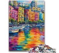 Puzzle per adulti da 1000 pezzi raffigurante il lungomare di Napoli, Italia Aiuta il cervello a esercitare i giocattoli avvincenti per coltivare la pazienza Adatto alle coppie 38x26cm