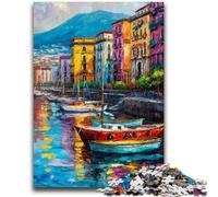 Puzzle per adulti da 1000 pezzi raffigurante il lungomare di Napoli, Italia, giocattoli, giochi educativi, decorazioni per la casa e regali unici, antistress, 26x38cm