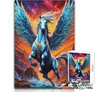 Puzzle per adulti da 1000 pezzi, raffigurante il maestoso Pegaso che si impenna, per il divertimento in famiglia, giocattolo da parete, adatto a partire dai 14 anni (dimensioni 38x52cm)