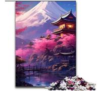 Puzzle per adulti da 1000 pezzi raffigurante il Monte Fuji, Giappone Ideale per gli innamorati, perfetto regalo di Natale, Capodanno e San Valentino (dimensioni: 26x38cm)