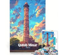 Puzzle per adulti da 1000 pezzi raffigurante il Qutub Minar India Gioco rilassante allena la mente e la mano compleanno e Natale 38x52cm