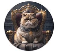 Puzzle per adulti da 1000 pezzi raffigurante il Re Gatto. Sviluppa la coordinazione occhio-mano, perfetto come regalo di compleanno (67,5x67,5 cm).