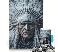 Puzzle per adulti da 1000 pezzi raffigurante il ritratto di un capo indiano, gioco educativo, difficile e stimolante, regalo di Natale o compleanno 50x75cm