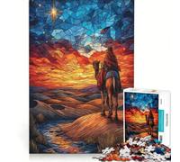 Puzzle per adulti da 1000 pezzi raffigurante il Saggio sul cammello in stile vetrata ideale per giochi in famiglia analisi e logica regalo perfetto per amici e parenti 38x52cm