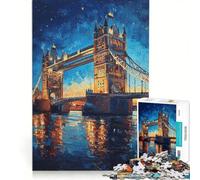Puzzle per adulti da 1000 pezzi raffigurante il Tower Bridge di notte gioco rompicapo regalo di compleanno adatto come decorazione da scrivania 50x75cm