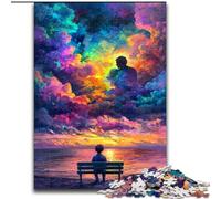 Puzzle per adulti da 1000 pezzi raffigurante il volto umano e le nuvole, adolescenti, coppie e amici per compleanni e Natale, 50x75cm