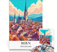 Puzzle per adulti da 1000 pezzi raffigurante la Cattedrale di Berna, Svizzera Gioco educativo, decorazione da parete, regalo di compleanno, regalo di viaggio 50x75cm