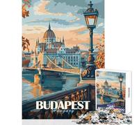 Puzzle per adulti da 1000 pezzi raffigurante la città di Budapest,giocattolo educativo,ottimo regalo per giochi rilassanti,con poster abbinato e quiz,dimensioni foglio 50x75cm