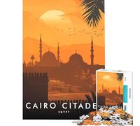 Puzzle per adulti da 1000 pezzi raffigurante la Cittadella del Cairo al tramonto gioco educativo e sfida ideale per decorare la casa e come regalo (dimensioni 38x26cm)