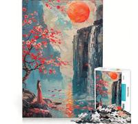 Puzzle per adulti da 1000 pezzi raffigurante la Dama della Cascata un gioco rilassante e divertente da fare a casa con poster abbinato e foglio di curiosità 38x26cm