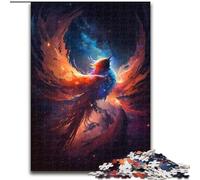 Puzzle per adulti da 1000 pezzi,raffigurante la Fenice nello spazio cosmico,realizzato in legno come decorazione fai da te o regalo di compleanno,50x75cm,divertente artigianato per tutta la famiglia