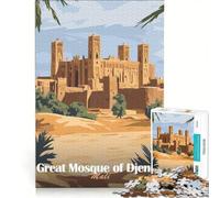 Puzzle per adulti da 1000 pezzi raffigurante la Grande Moschea di Djenné, Mali, gioco educativo, decorazione perfetta, ogni pezzo è unico 50x75cm