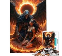 Puzzle per adulti da 1000 pezzi raffigurante la Morte con la donna bendata Puzzle antistress per adulti difficile stimolante per la mente (dimensioni 50x75cm)