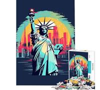 Puzzle per adulti da 1000 pezzi raffigurante la Statua della Libertà Giochi per famiglie sfida per l'intelligenza e il cervello Giocattoli avvincenti ottimi regali Un'opera d'arte (dimensioni 38x26cm)
