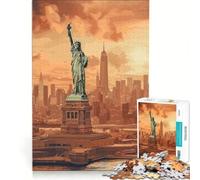 Puzzle per adulti da 1000 pezzi raffigurante la Statua della Libertà gioco rompicapo interazione genitore-figlio rafforza l'amore tra le coppie 38x52cm