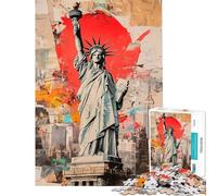 Puzzle per adulti da 1000 pezzi raffigurante la Statua della Libertà un gioco artistico e intellettuale per tutta la famiglia perfetto come decorazione o come regalo (dimensioni 38x26cm)