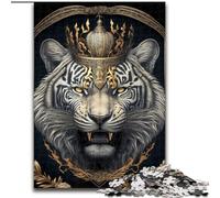 Puzzle per adulti da 1000 pezzi raffigurante la tigre reale. Puzzle Art Deco dorati per adulti, dimensioni 26x38cm. Regalo perfetto per la festa della mamma, compleanni e Natale.