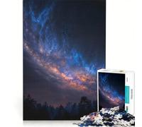 Puzzle per adulti da 1000 pezzi raffigurante la Via Lattea sopra una foresta gioco educativo decorazione perfetta ogni pezzo è unico 50x75cm