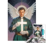 Puzzle per adulti da 1000 pezzi raffigurante l'Arcangelo Raffaele che regge una croce luminosa Difficile e stimolante antistress decorazione per la casa adatto a partire dai 14 anni (50x75cm)