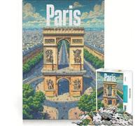 Puzzle per adulti da 1000 pezzi raffigurante l'Arco di Trionfo di Parigi, gioco educativo, decorazione per la casa, per rafforzare l'amore tra le coppie 38x26cm