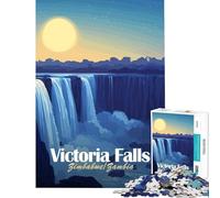 Puzzle per adulti da 1000 pezzi raffigurante le Cascate Vittoria Zimbabwe e Zambia Gioco educativo e stimolante ideale per divertirsi in famiglia Regalo divertente (dimensioni 38x52cm)