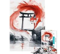 Puzzle per adulti da 1000 pezzi raffigurante lo spirito Kitsune al cancello Torii Gioco rompicapo stimolante per la mente e la memoria Ottimo regalo Dimensioni 50x75cm