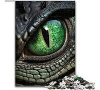 Puzzle per adulti da 1000 pezzi raffigurante l'occhio del drago verde adolescenti, coppie e amici per compleanni e Natale (dimensioni: 26x38cm)