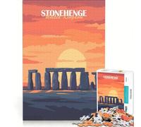 Puzzle per adulti da 1000 pezzi raffigurante Stonehenge al tramonto gioco educativo rilassante e stimolante per la mente ideale come regalo di compleanno o per occasioni speciali 38x52cm
