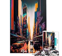 Puzzle per adulti da 1000 pezzi raffigurante Times Square a New York Gioco pratico con taglio di precisione compleanno e Natale (dimensioni 38x52cm)