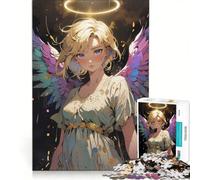 Puzzle per adulti da 1000 pezzi raffigurante un angelo con aureola, gioco interattivo, decorazione per la casa, compleanno e Natale 50x75cm
