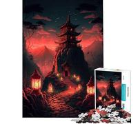 Puzzle per adulti da 1000 pezzi raffigurante un antico paesaggio giapponese gioco educativo e avvincente per coltivare la pazienza uomini e donne decorazione da parete (38x26cm)