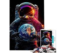 Puzzle per adulti da 1000 pezzi raffigurante un astronauta che tiene in mano la Terra Un'impresa impegnativa da completare ideale come decorazione da parete o gioco per famiglie adatto a partire