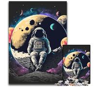 Puzzle per adulti da 1000 pezzi raffigurante un astronauta nello spazio,in cartone,per adulti,perfetto come decorazione per la casa o l'ufficio,ideale come regalo di Natale,10,23x14,96 pollici.