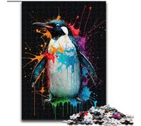 Puzzle per adulti da 1000 pezzi raffigurante un bellissimo pinguino in legno,perfetto come decorazione fai da te o regalo di compleanno,50x75cm,divertente artigianato per tutta la famiglia,perfetto