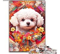 Puzzle per adulti da 1000 pezzi raffigurante un Bichon Frise. Gioco educativo e divertente da interno per la decorazione della casa (dimensioni 50x75cm).