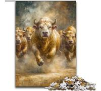 Puzzle per adulti da 1000 pezzi raffigurante un bisonte in corsa, ideale per adolescenti e collezionisti, regalo da viaggio, attività per famiglie, 50x75cm