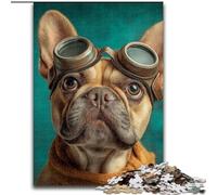 Puzzle per adulti da 1000 pezzi raffigurante un bulldog francese pilota, impegnativo gioco d'arte fai da te per appassionati, regalo perfetto per rilassarsi, 50x75cm