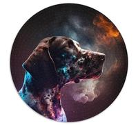 Puzzle per adulti da 1000 pezzi, raffigurante un cane da caccia tedesco a pelo corto. Puzzle rotondo che sviluppa la coordinazione occhio-mano, perfetto come regalo di compleanno (67,5x67,5 cm).