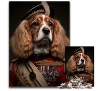 Puzzle per adulti da 1000 pezzi raffigurante un cane in uniforme militare. Ideale per il divertimento in famiglia, il relax e come regalo per le feste. Dimensioni: 50x75cm/19,68x29,52 pollici.
