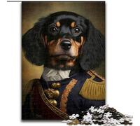Puzzle per adulti da 1000 pezzi, raffigurante un cane in uniforme militare Puzzle in cartone per adolescenti, gioco interattivo per famiglie, regalo di sfida 1000 pezzi(26x38cm)