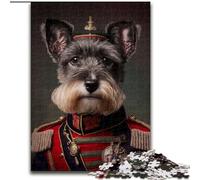 Puzzle per adulti da 1000 pezzi raffigurante un cane in uniforme militare Realizzato in cartone, regalo perfetto per compleanni, Natale, Halloween, Ringraziamento, Pasqua 1000 pezzi(26x38cm)