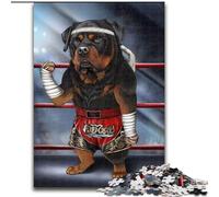 Puzzle per adulti da 1000 pezzi raffigurante un cane Rottweiler e il suo cane da boxe thailandese Realizzato in cartone,regalo perfetto per compleanni,feste e decorazioni per la casa 1000 pezzi