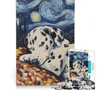 Puzzle per adulti da 1000 pezzi raffigurante un cucciolo di dalmata che dorme, decorazione da parete, divertimento per tutta la famiglia, ideale come regalo per tutta la famiglia 38x26cm
