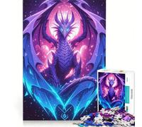 Puzzle per adulti da 1000 pezzi raffigurante un drago viola con le ali gioco pratico impegnativo e stimolante ideale come regalo per tutta la famiglia 38x26cm