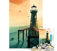 Puzzle per adulti da 1000 pezzi raffigurante un faro sereno gioco educativo e sfida ideale per la decorazione della casa e come regalo artistico (dimensioni 38x52cm)