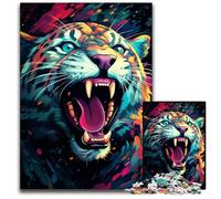 Puzzle per adulti da 1000 pezzi raffigurante un feroce ghepardo. Puzzle di carta sfida per la mente regalo attività educativa per adolescenti 1000 pezzi (38x26 cm).